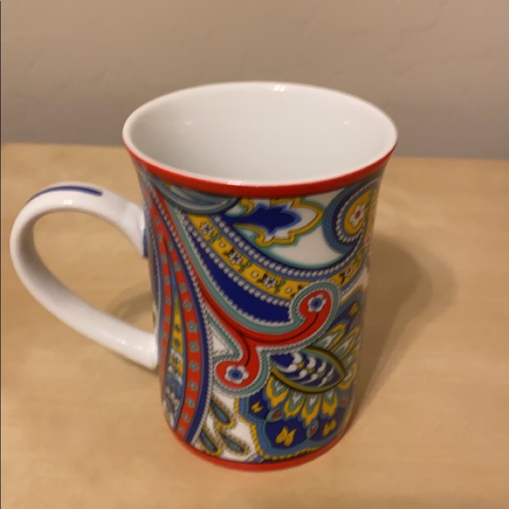 NWOT Vera Bradley Coffee Mug Red And Blue Paisley